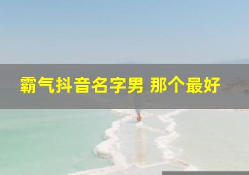 霸气抖音名字男 那个最好